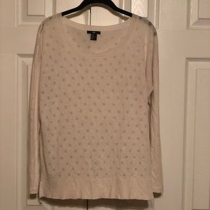 Cream with subtle polka dot sweater tunic
